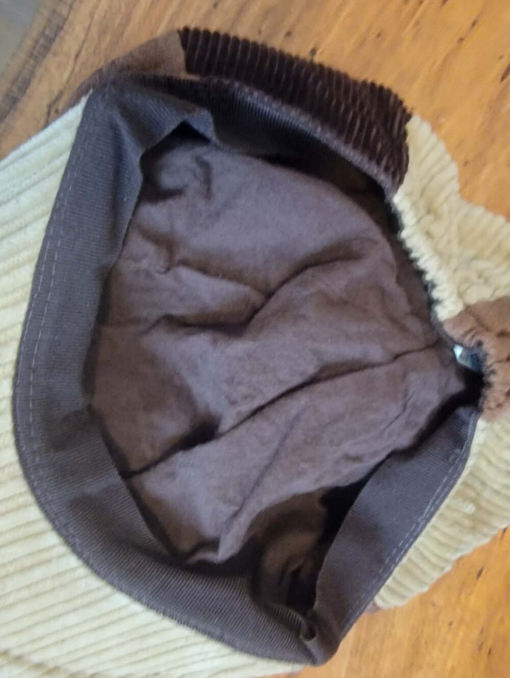 Vintage Look JCT Corduroy Patchwork Newsboy Cap w/Yarn Pom Pom - Picture 10 of 15